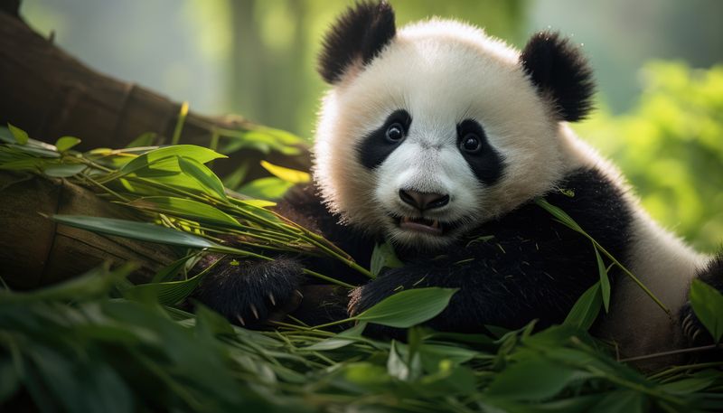 Giant Pandas: Bamboo-Munching Loungers